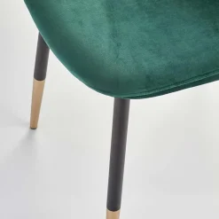 Garnero Arredamenti Sedia sala da pranzo imbottita in velluto acciaio oro nero Nubia Verde Hot