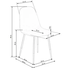 Garnero Arredamenti Sedia sala da pranzo imbottita in velluto acciaio nero oro Nubia Grigio Outlet