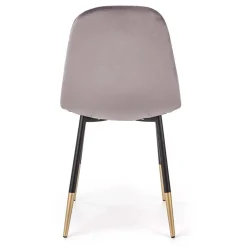 Garnero Arredamenti Sedia sala da pranzo imbottita in velluto acciaio nero oro Nubia Grigio Outlet