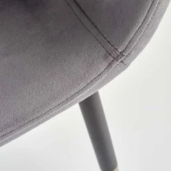 Garnero Arredamenti Sedia sala da pranzo imbottita in velluto acciaio nero oro Nubia Grigio Outlet