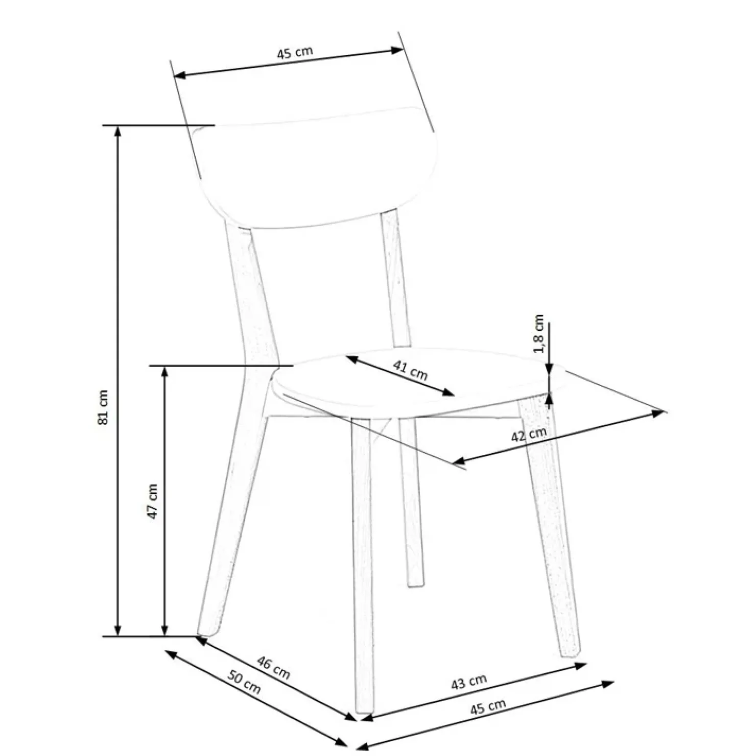 Garnero Arredamenti Sedia soggiorno design moderno bianco rovere Scandy Hot