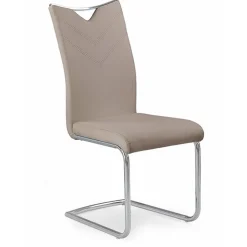 Garnero Arredamenti Sedia soggiorno in ecopelle con gambe in metallo Soraya Beige Hot