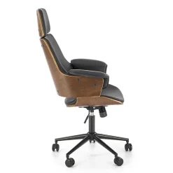 Garnero Arredamenti Sedia ufficio con braccioli regolabile in ecopelle noce nero Chillon Hot