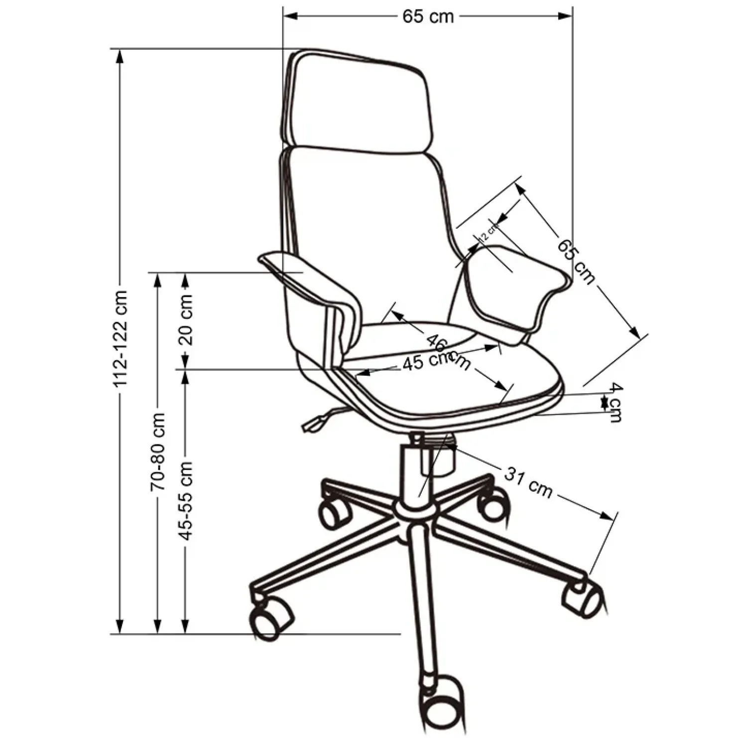 Garnero Arredamenti Sedia ufficio con braccioli regolabile in ecopelle noce nero Chillon Hot