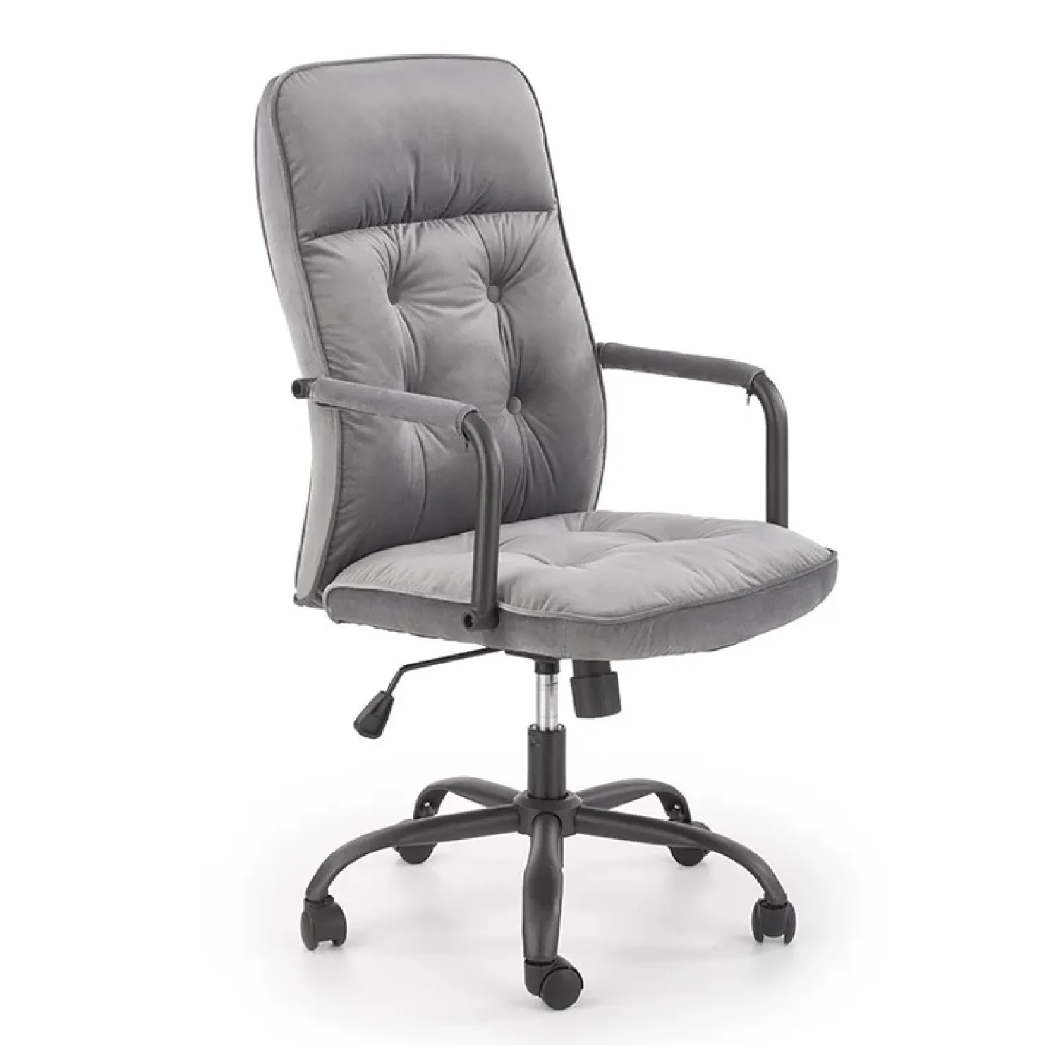 Garnero Arredamenti Sedia ufficio con ruote e braccioli in tessuto grigio Gennara Clearance