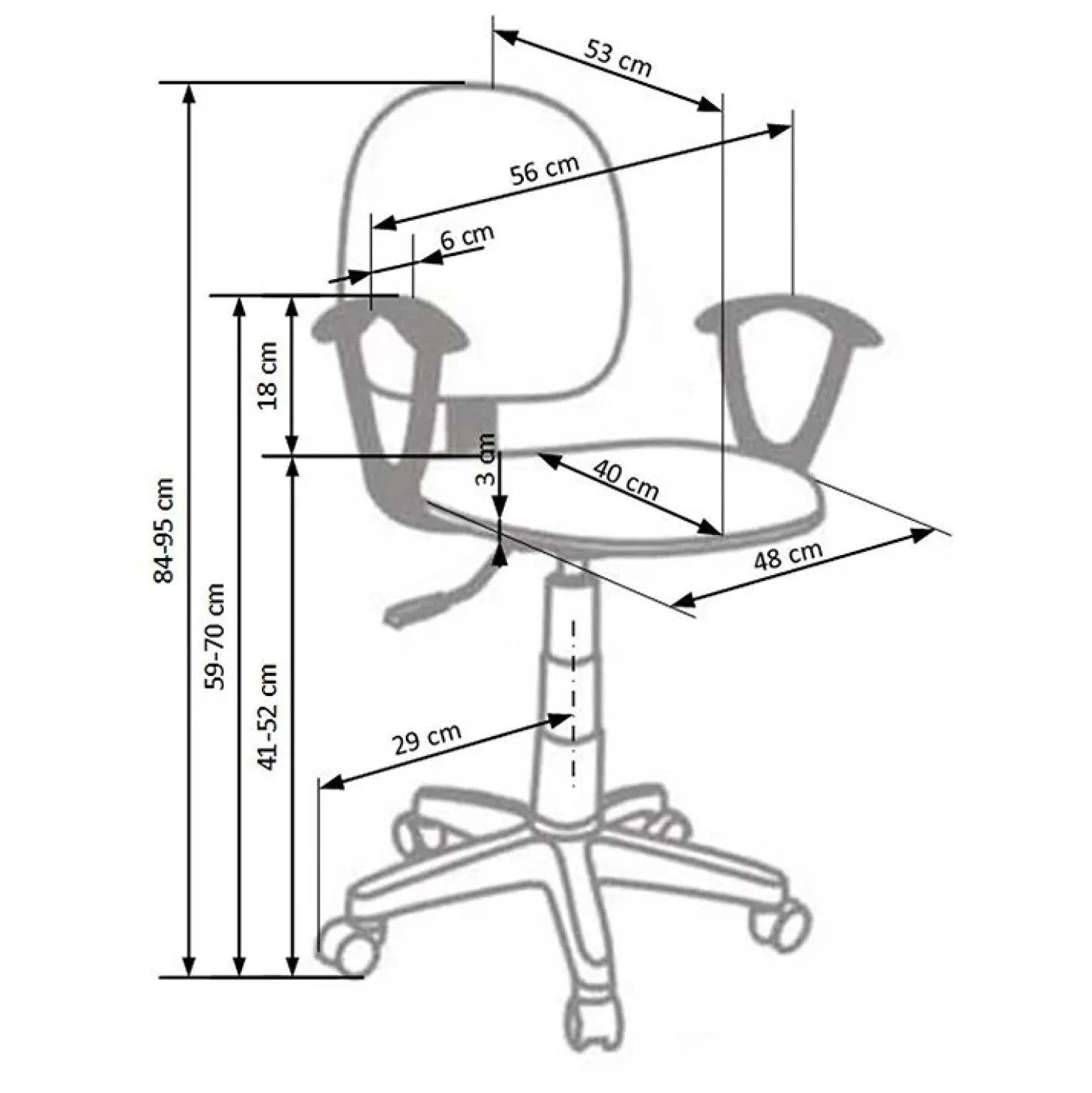 Garnero Arredamenti Sedia ufficio regolabile con ruote in tessuto grigio Spaz Sale
