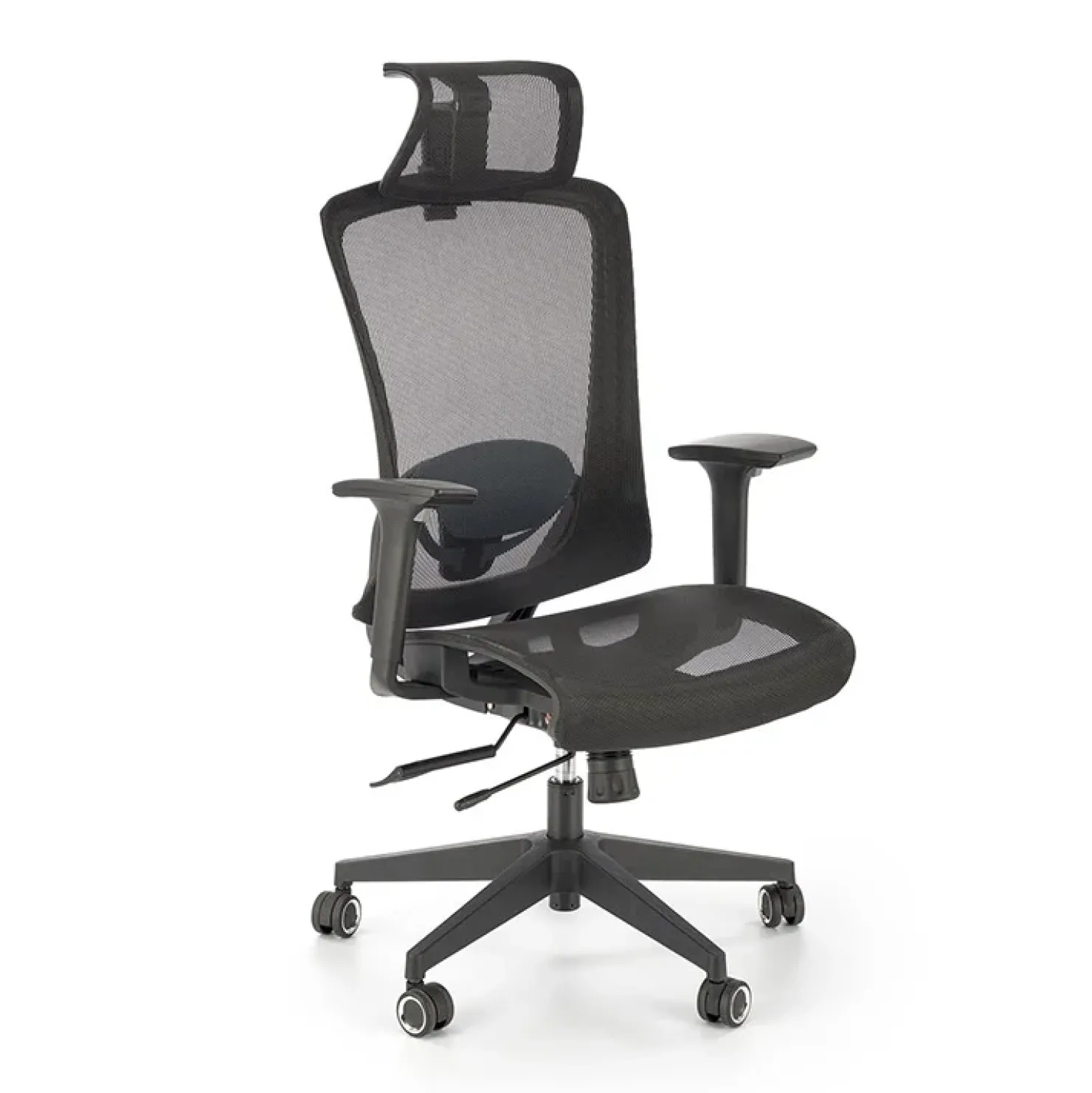 Garnero Arredamenti Sedia ufficio regolabile con ruote in tessuto nero Bonito Best