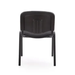 Garnero Arredamenti Sedia ufficio sala attesa moderna in acciaio tessuto nera Laos Nero Online