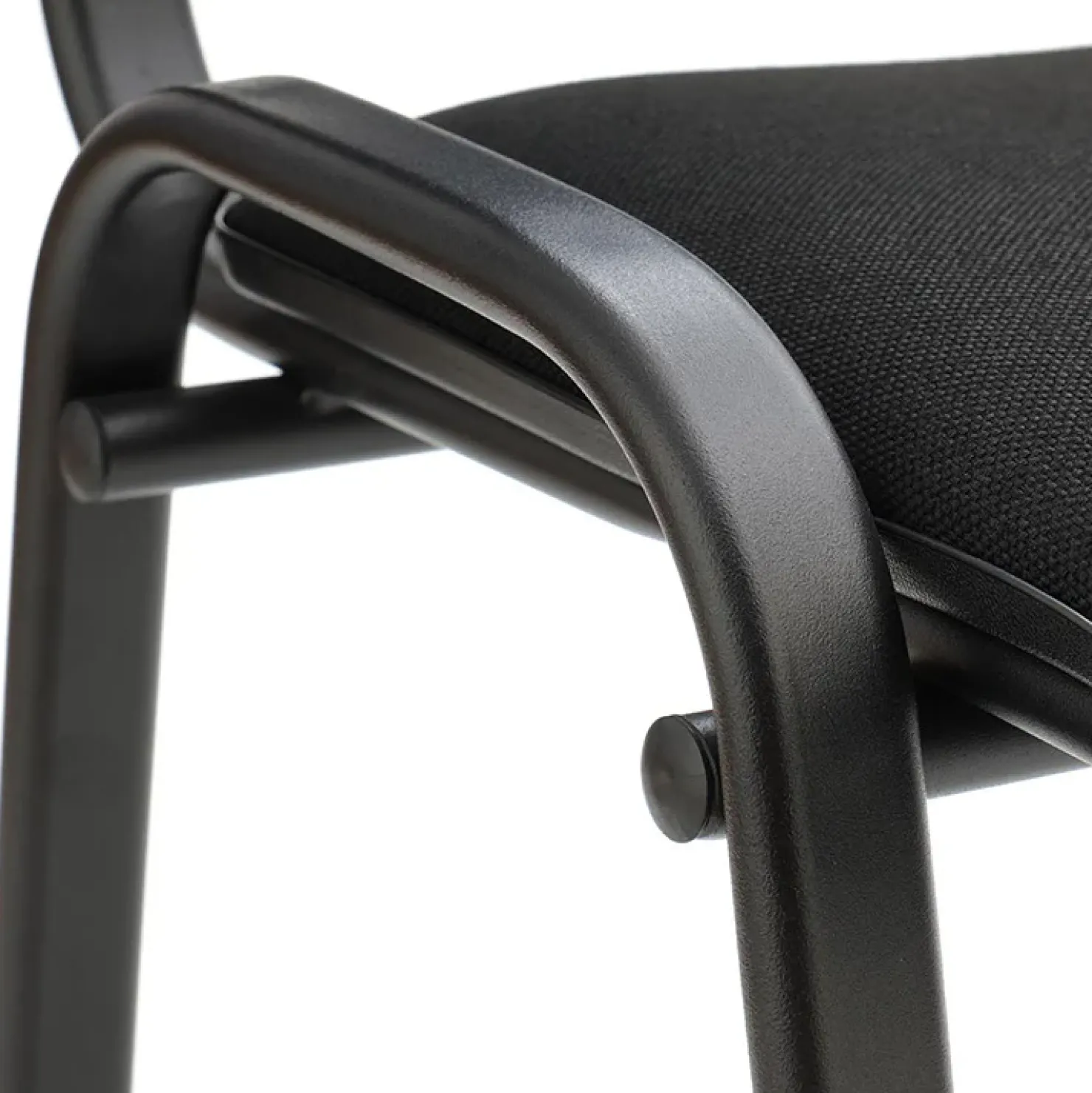 Garnero Arredamenti Sedia ufficio sala attesa moderna in acciaio tessuto nera Laos Nero Online