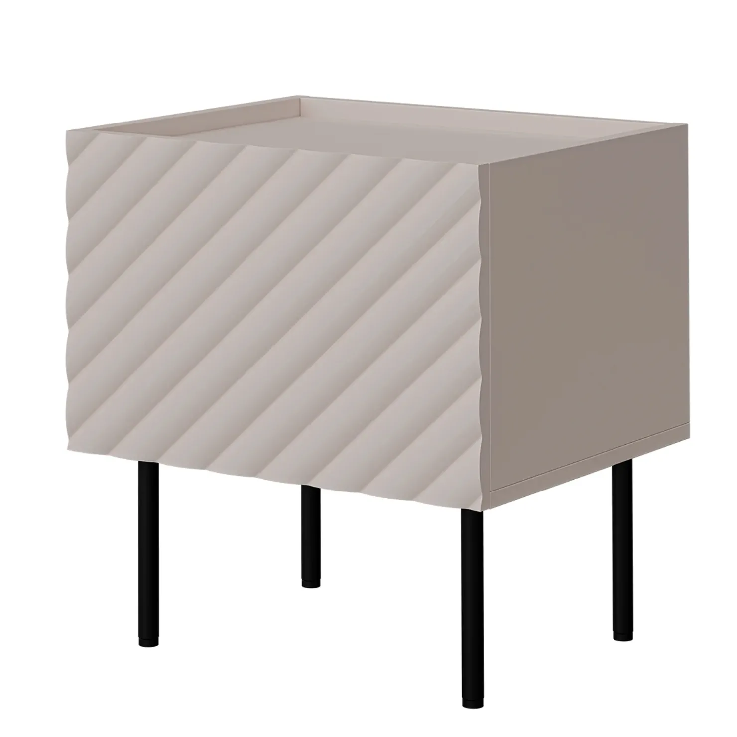 Garnero Arredamenti Set 2 comodini 47x52h cm 1 anta con frontali decorati Daniele Beige New