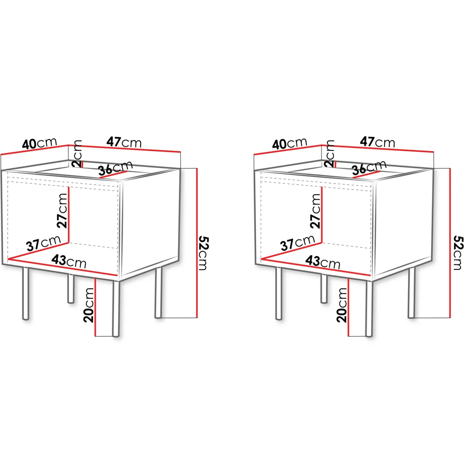Garnero Arredamenti Set 2 comodini 47x52h cm 1 anta con frontali decorati Daniele Beige New