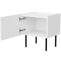 Garnero Arredamenti Set 2 comodini 47x52h cm 1 anta con frontali decorati bianco Daniele Bianco Opaco New