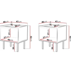 Garnero Arredamenti Set 2 comodini 47x52h cm 1 anta con frontali decorati nero Daniele Nero Opaco Online