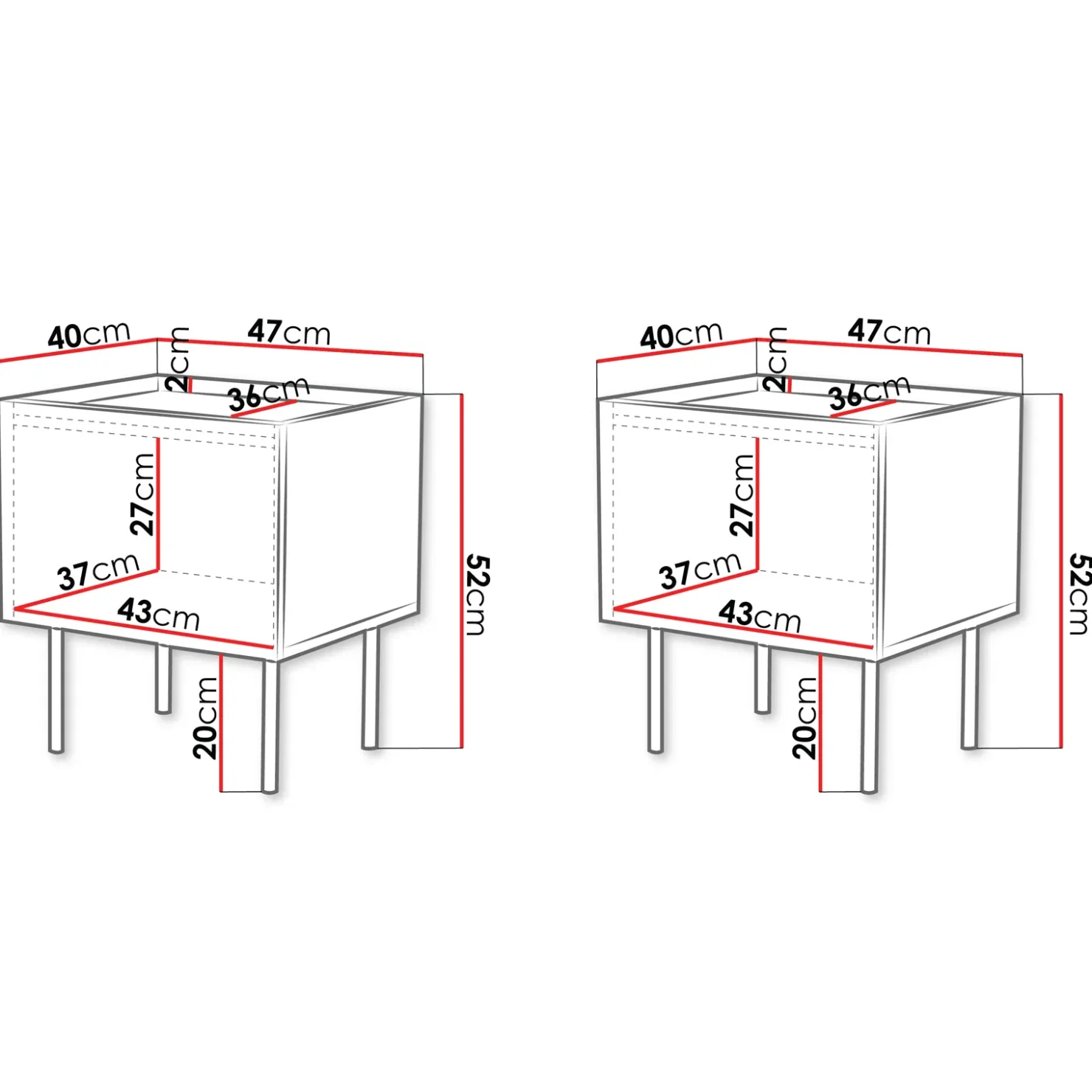 Garnero Arredamenti Set 2 comodini 47x52h cm 1 anta con frontali decorati nero Daniele Nero Opaco Online