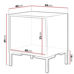 Garnero Arredamenti Set 2 comodini 44x49h cm 1 anta rovere nero Duble Outlet