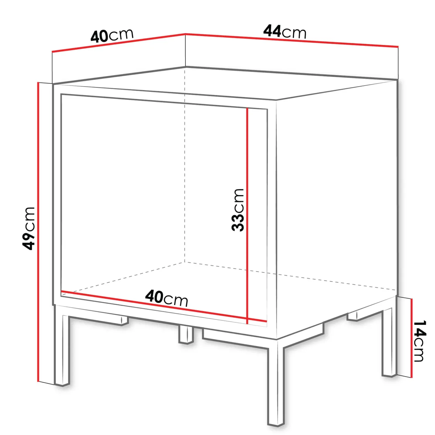 Garnero Arredamenti Set 2 comodini 44x49h cm 1 anta rovere nero Duble Outlet