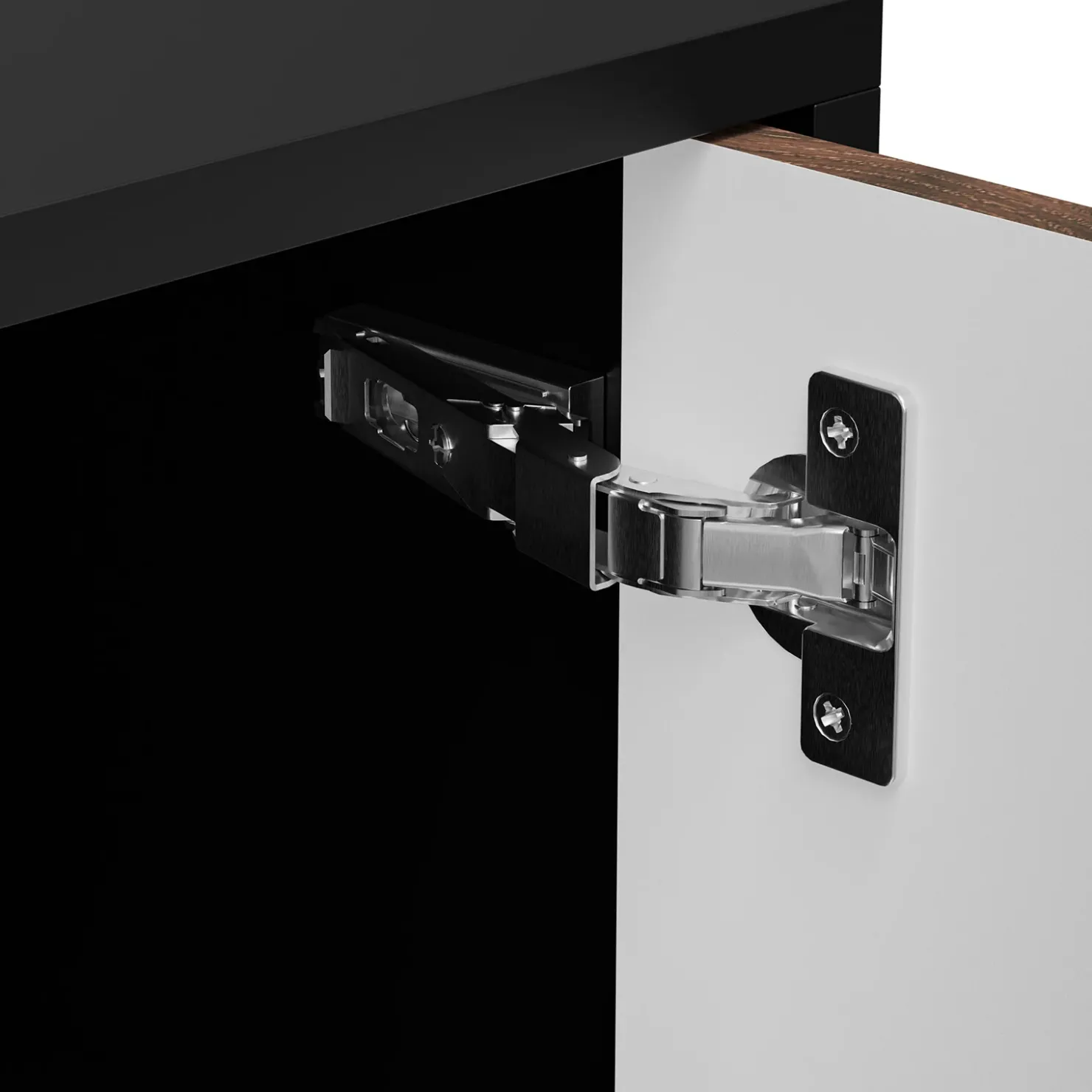 Garnero Arredamenti Set 2 comodini 45x51h cm 1 anta noce nero Wild Noce - Nero opaco Discount