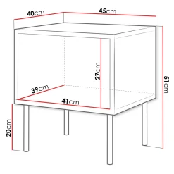 Garnero Arredamenti Set 2 comodini 45x51h cm 1 anta noce nero Wild Noce - Nero opaco Discount