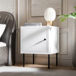 Garnero Arredamenti Set 2 comodini 45x59h cm 1 anta Stark Bianco Opaco