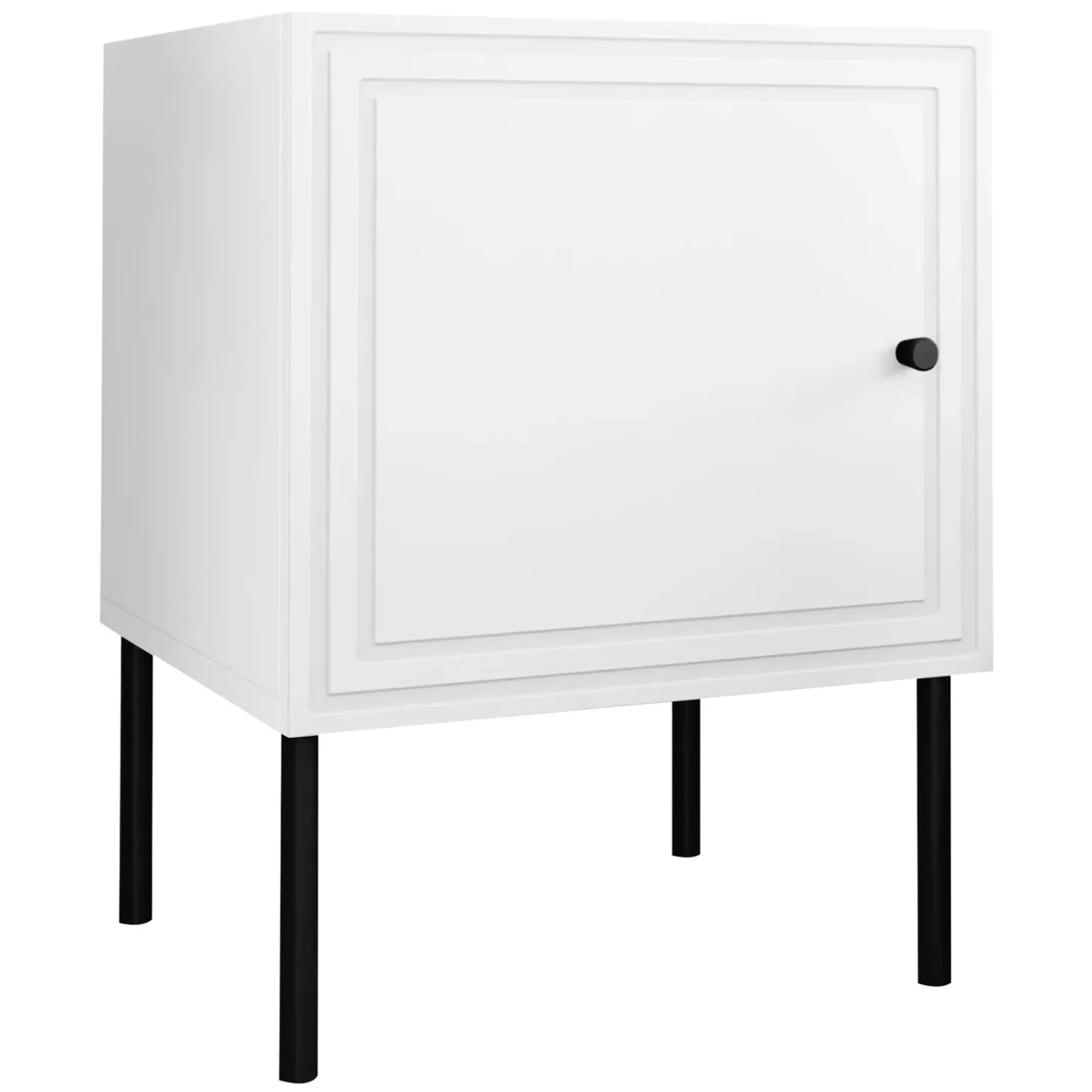 Garnero Arredamenti Set 2 comodini 45x59h cm 1 anta Stark Bianco Opaco