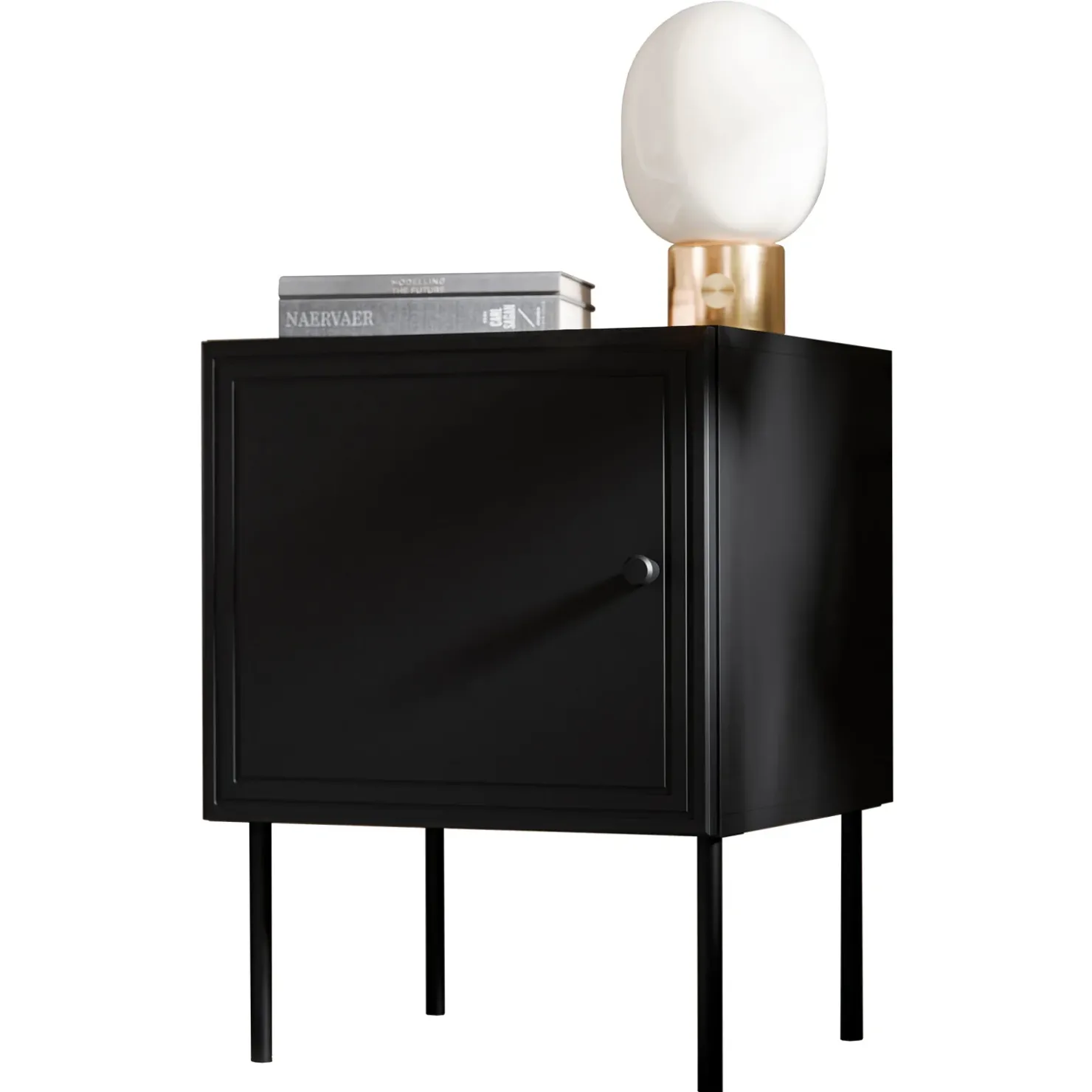 Garnero Arredamenti Set 2 comodini 45x59h cm 1 anta Stark Nero Opaco Clearance