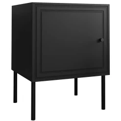Garnero Arredamenti Set 2 comodini 45x59h cm 1 anta Stark Nero Opaco Clearance