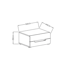 Garnero Arredamenti Set 2 comodini 52x35h cm 2 cassetti lucido rovere Dubai Gihome® Antracite Sale