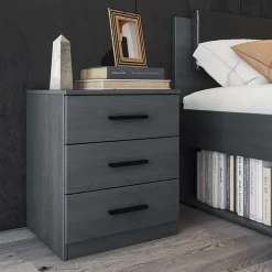 Garnero Arredamenti Set 2 comodini 46x56h cm 3 cassetti moderni Cortina Gihome® Ossido Clearance