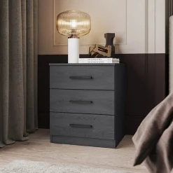 Garnero Arredamenti Set 2 comodini 46x56h cm 3 cassetti moderni Cortina Gihome® Ossido Clearance