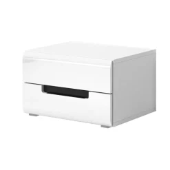 Garnero Arredamenti Set 2 comodini 52x35h cm 2 cassetti   per camera Dubai Gihome® Bianco Lucido Online