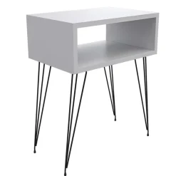 Garnero Arredamenti Set 2 comodini  45x59h cm moderni design industrial bianco Jamar Bianco Opaco Clearance