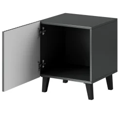 Garnero Arredamenti Set 2 comodini 45x52h cm moderni cannettato Essence Antracite Outlet