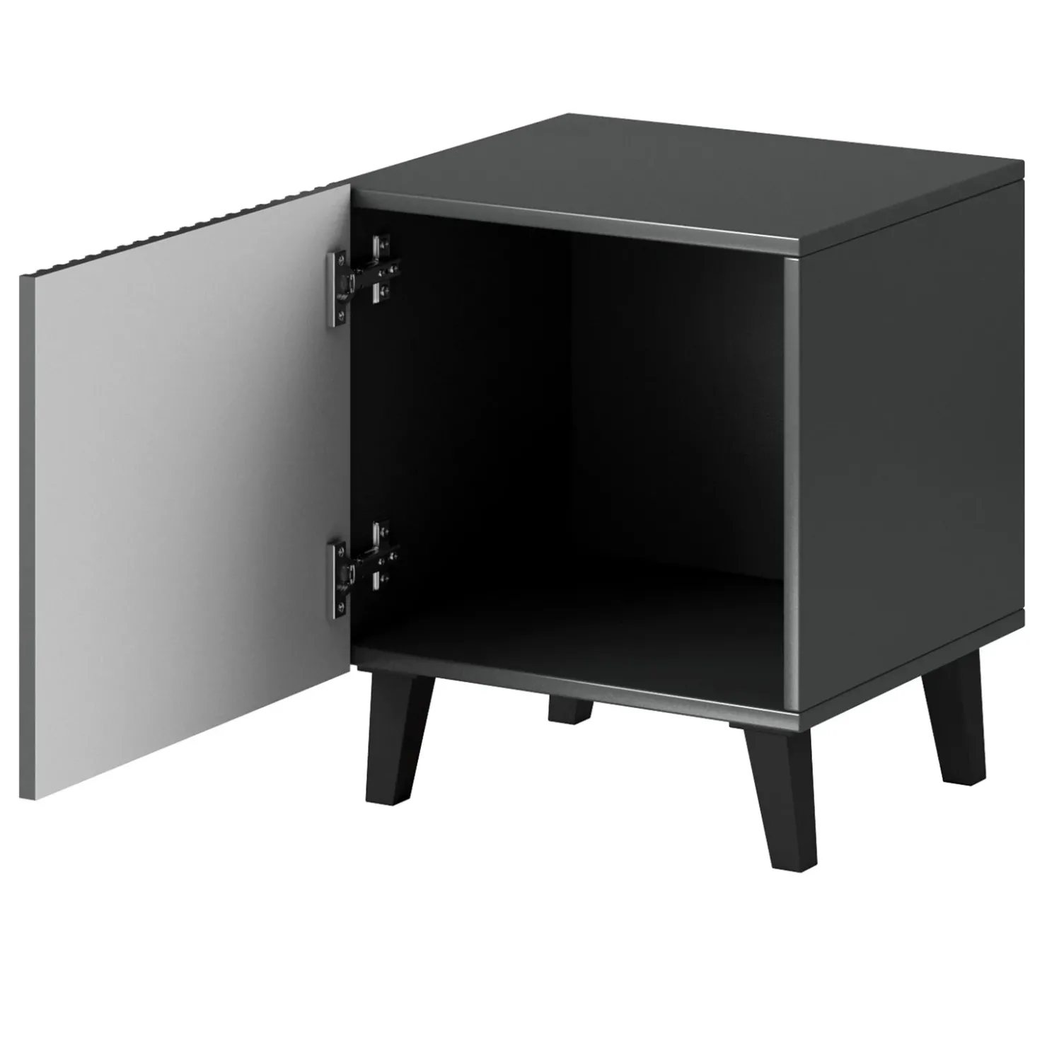 Garnero Arredamenti Set 2 comodini 45x52h cm moderni cannettato Essence Antracite Outlet