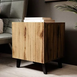 Garnero Arredamenti Set 2 comodini 45x52h cm moderni cannettato Essence Quercia New