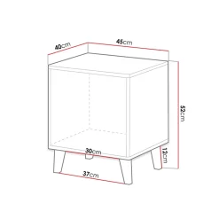 Garnero Arredamenti Set 2 comodini 45x52h cm moderni cannettato Essence Quercia New