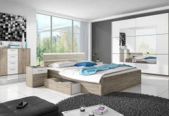 Garnero Arredamenti Set 2 comodini 47x56h cm moderni rovere natura bianco Copenhagen Discount