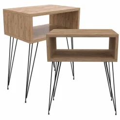 Garnero Arredamenti Set 2 comodini 45x59h cm moderni design industrial Jamar Rovere