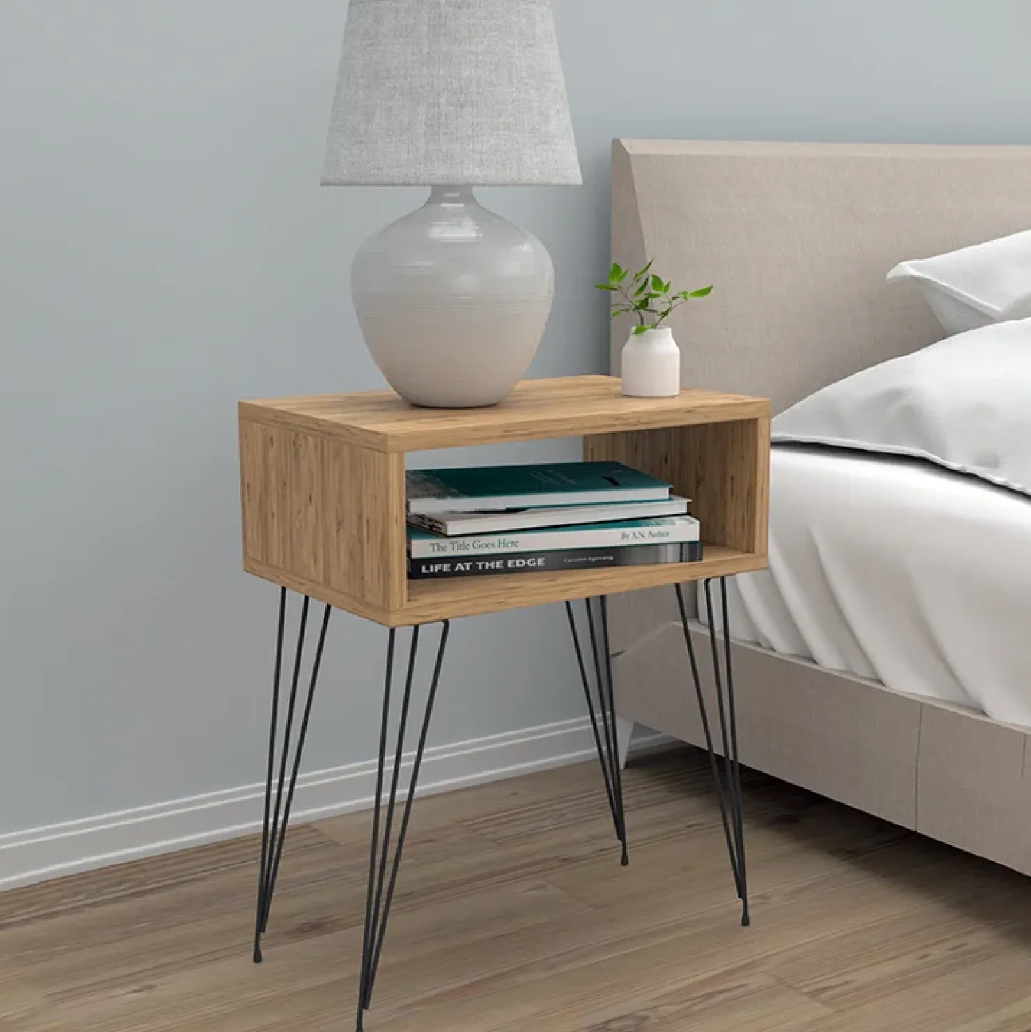 Garnero Arredamenti Set 2 comodini 45x59h cm moderni design industrial Jamar Rovere