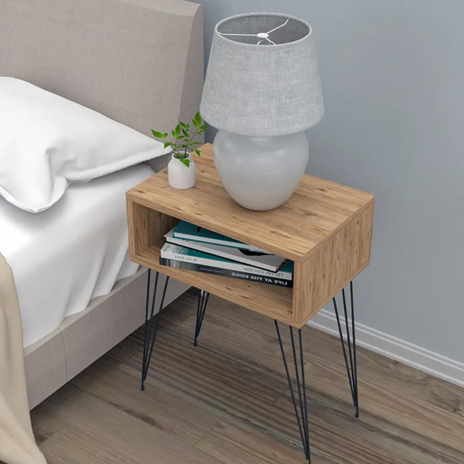 Garnero Arredamenti Set 2 comodini 45x59h cm moderni design industrial Jamar Rovere