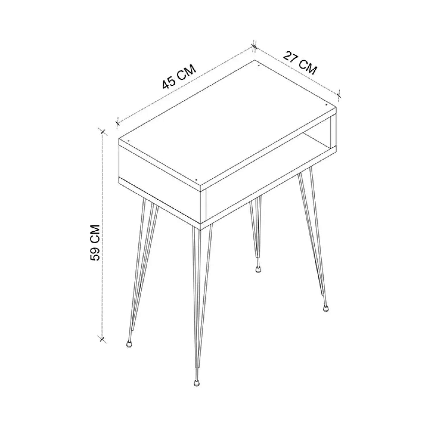 Garnero Arredamenti Set 2 comodini 45x59h cm moderni design industrial Jamar Rovere
