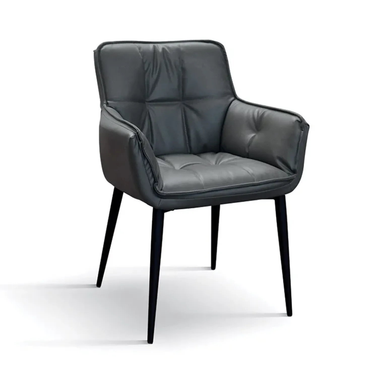 Garnero Arredamenti Set 2 poltrone imbottite in ecopelle grigia gambe in metallo Cassina Antracite Sale