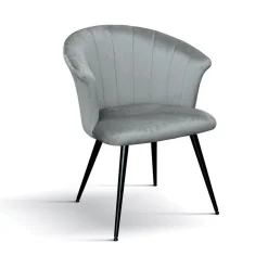 Garnero Arredamenti Set 2 poltrone imbottite in velluto grigio metallo Luxo Best