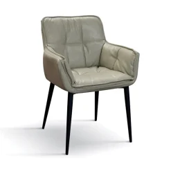 Garnero Arredamenti Set 2 poltrone imbottite in ecopelle beige gambe in metallo Cassina Beige - Beige Sale