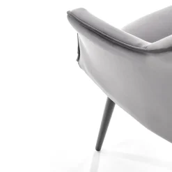 Garnero Arredamenti Set 2 poltrone relax moderna in velluto grigio nero Chica Discount