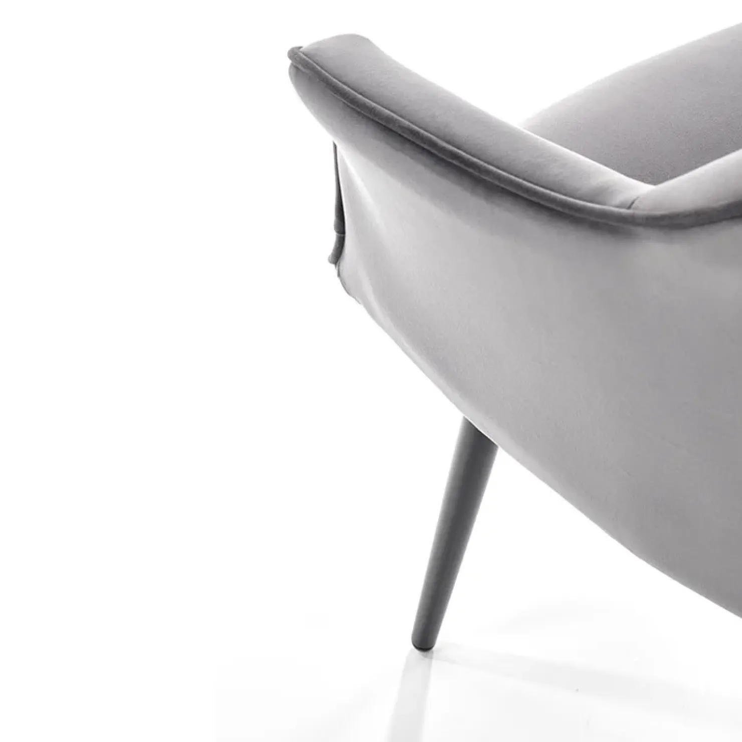 Garnero Arredamenti Set 2 poltrone relax moderna in velluto grigio nero Chica Discount