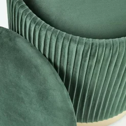 Garnero Arredamenti Set 2 pouf design da salotto contenitore in velluto verde Cubal Verde - Oro Sale