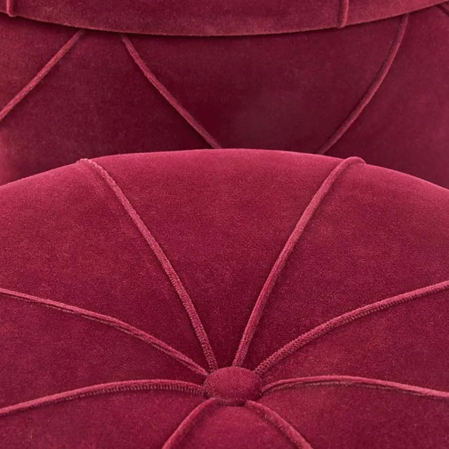 Garnero Arredamenti Set 2 pouf moderno contenitore in velluto Emil Bordeaux