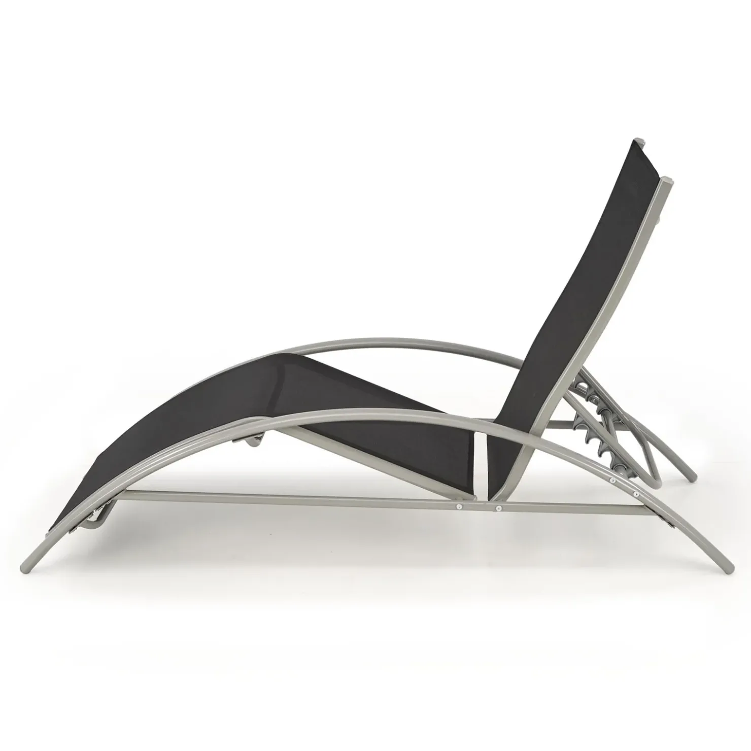 Garnero Arredamenti Set 2 sdraio da giardino con tavolino relax nero grigio Marea