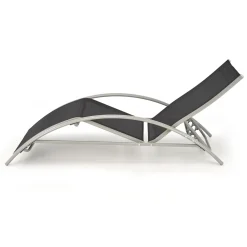 Garnero Arredamenti Set 2 sdraio da giardino con tavolino relax nero grigio Marea