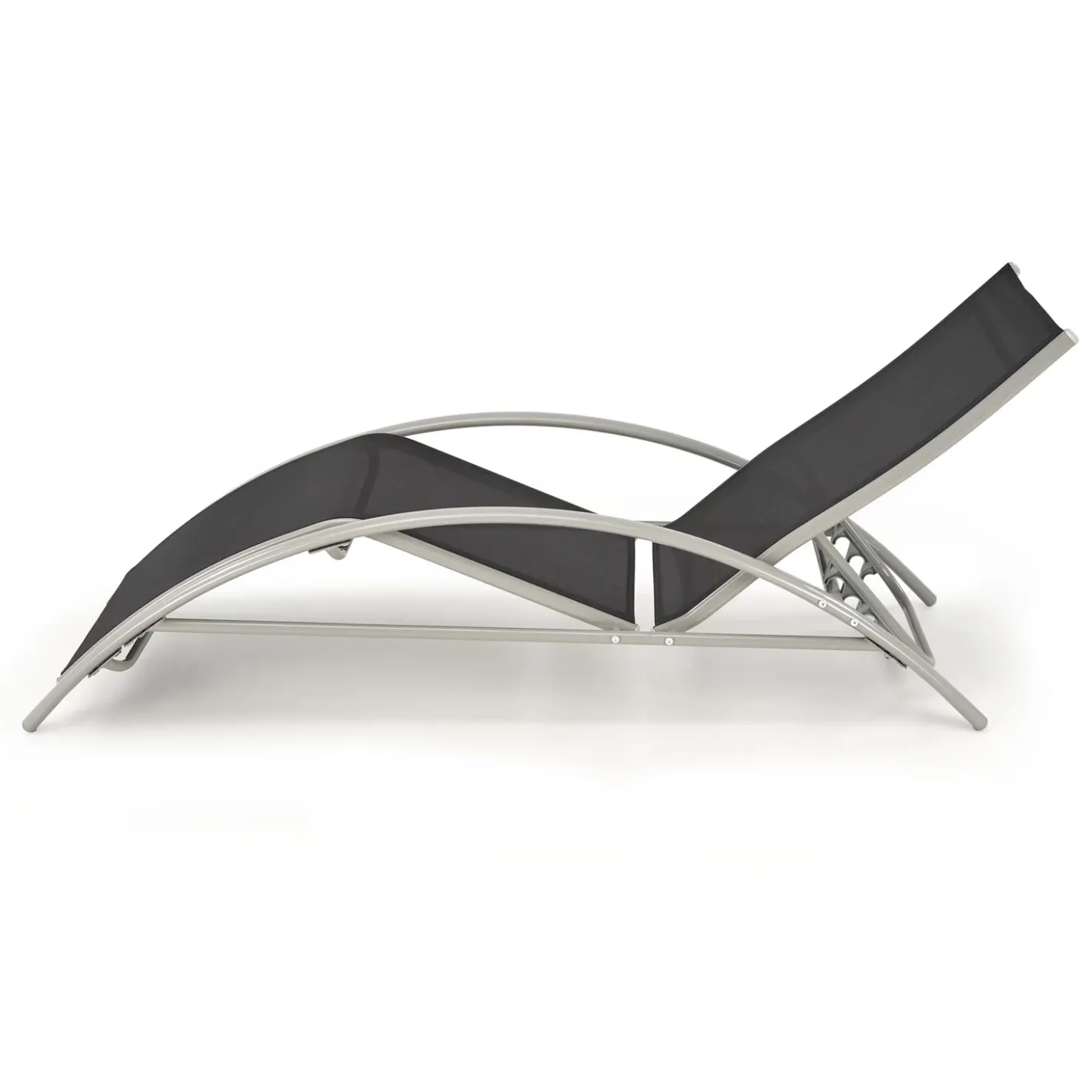 Garnero Arredamenti Set 2 sdraio da giardino con tavolino relax nero grigio Marea